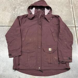 vintage carhartt storm defender shoreline deep wine jacket size xl WOMENS